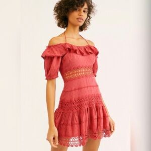 Free People MixedEmotions Off Shoulder Mini Dress